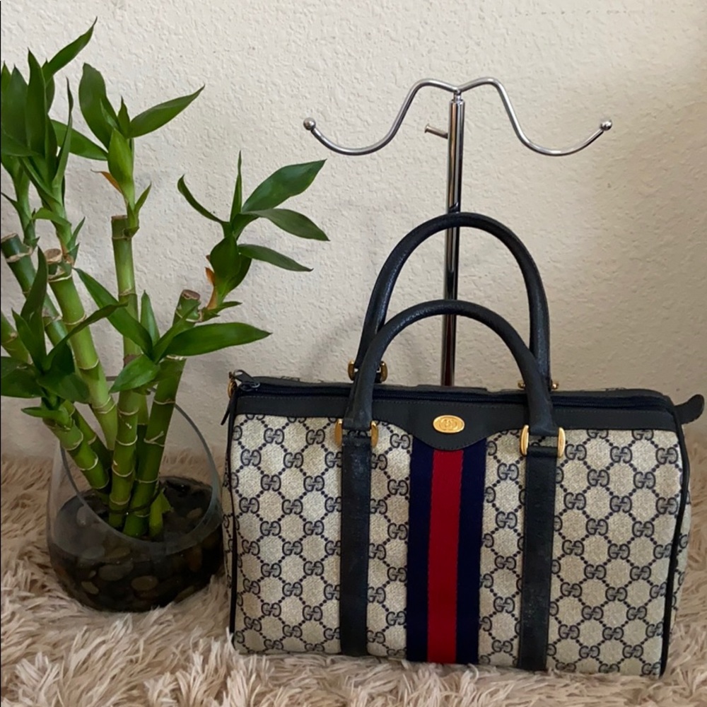 Auth Vintage Gucci Boston Bag